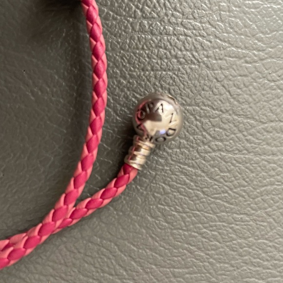 PANDORA Pink leather and Crystal pave ball charm set - Picture 7 of 10